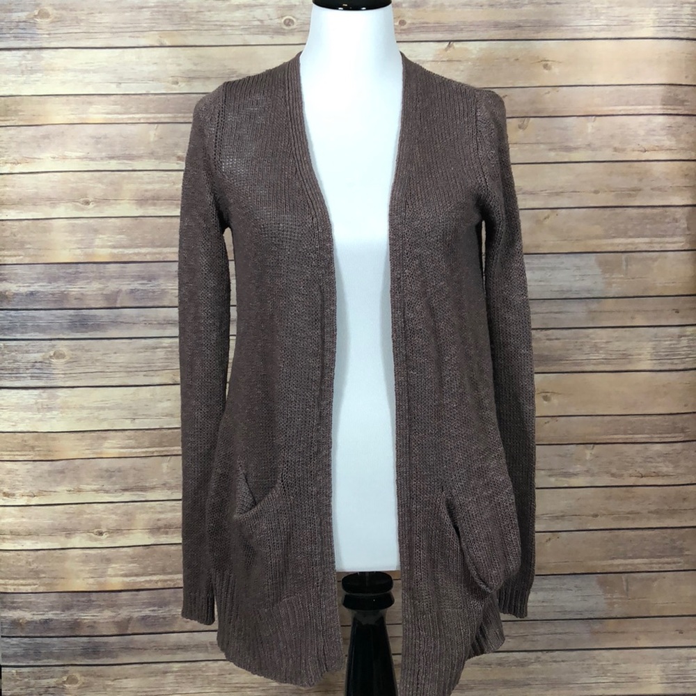 Eggplant Colored Knitted Cardigan